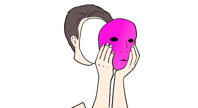 Image of man taking off/putting on a mask